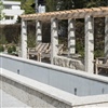 Nagelfluh Pergola Säulen Ensemble mit Brunnen