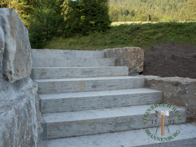 Blockstufen - Muschelkalk Blockstufe gesägt 60-150 - Bst-14801-03_01T - Steinbruch Huber