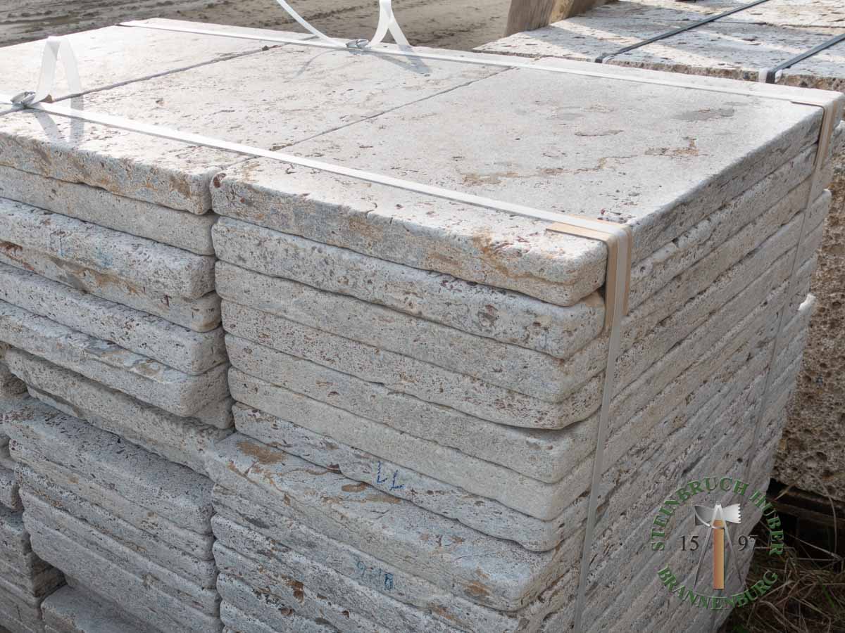 Bodenplatten - Muschelkalk Bodenplatten Bahnen antik - Bpl-14801-06_04 - Steinbruch Huber