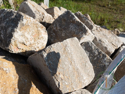 Pflastersteine - Muschelkalk Großsteinpflaster antik 15 - Pfl-14801-05_02T - Steinbruch Huber