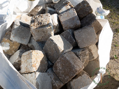 Pflastersteine - Muschelkalk Großsteinpflaster antik 15 - Pfl-14801-05_04T - Steinbruch Huber