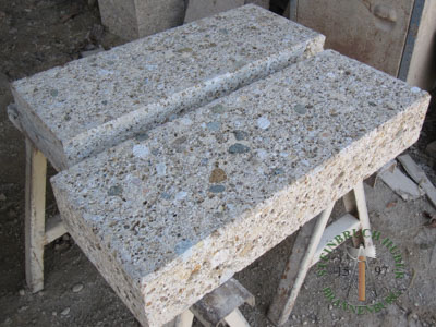 Blockstufen - Nagelfluh Blockstufe gestockt 100 - Bst-10000-02_03T - Steinbruch Huber