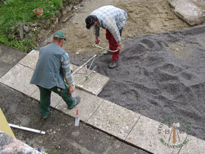 Bodenplatten - Nagelfluh Bodenplatten gestockt - Bpl-10000-55_03T - Steinbruch Huber