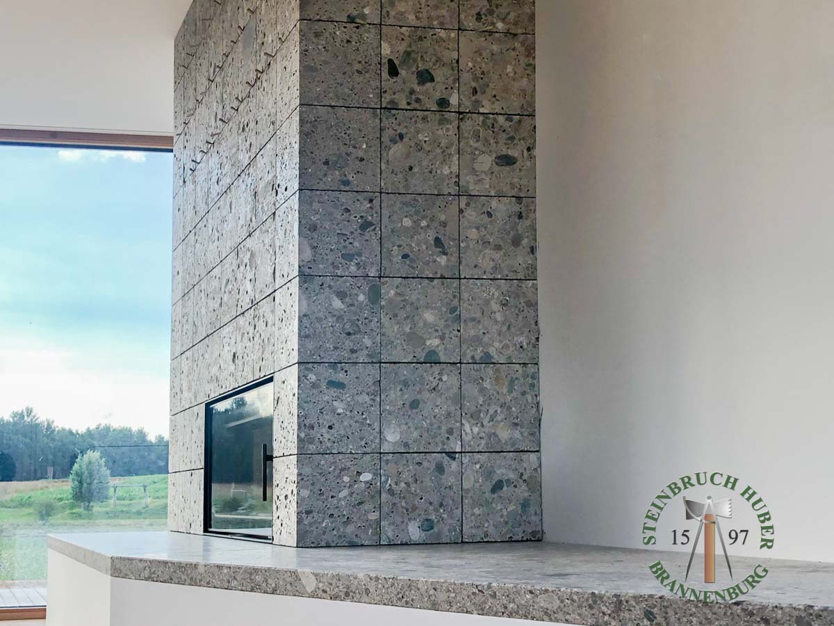 Fassadenplatten - Nagelfluh Fassadenplatten geschliffen 4 - Fas-10000-04_03 - Steinbruch Huber