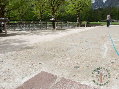 Bodenplatten - Nagelfluh Krustenplatten gestockt - Bpl-10000-99_05T - Steinbruch Huber