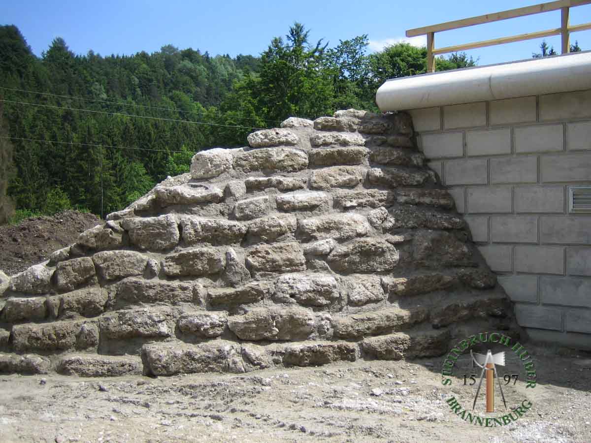 Mauersteine - Nagelfluh Mauerstein Petersberg 40-140 F - Mst-10000-06_06 - Steinbruch Huber