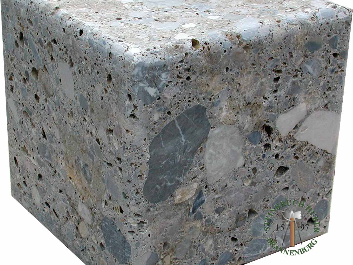 Steinobjekte - Nagelfluh Quader geschliffen 35 - Sob-10000-07_03 - Steinbruch Huber