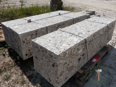 Sitzblöcke - Nagelfluh Sitzblock gestockt 50 - Sbl-10000-03_05T - Steinbruch Huber