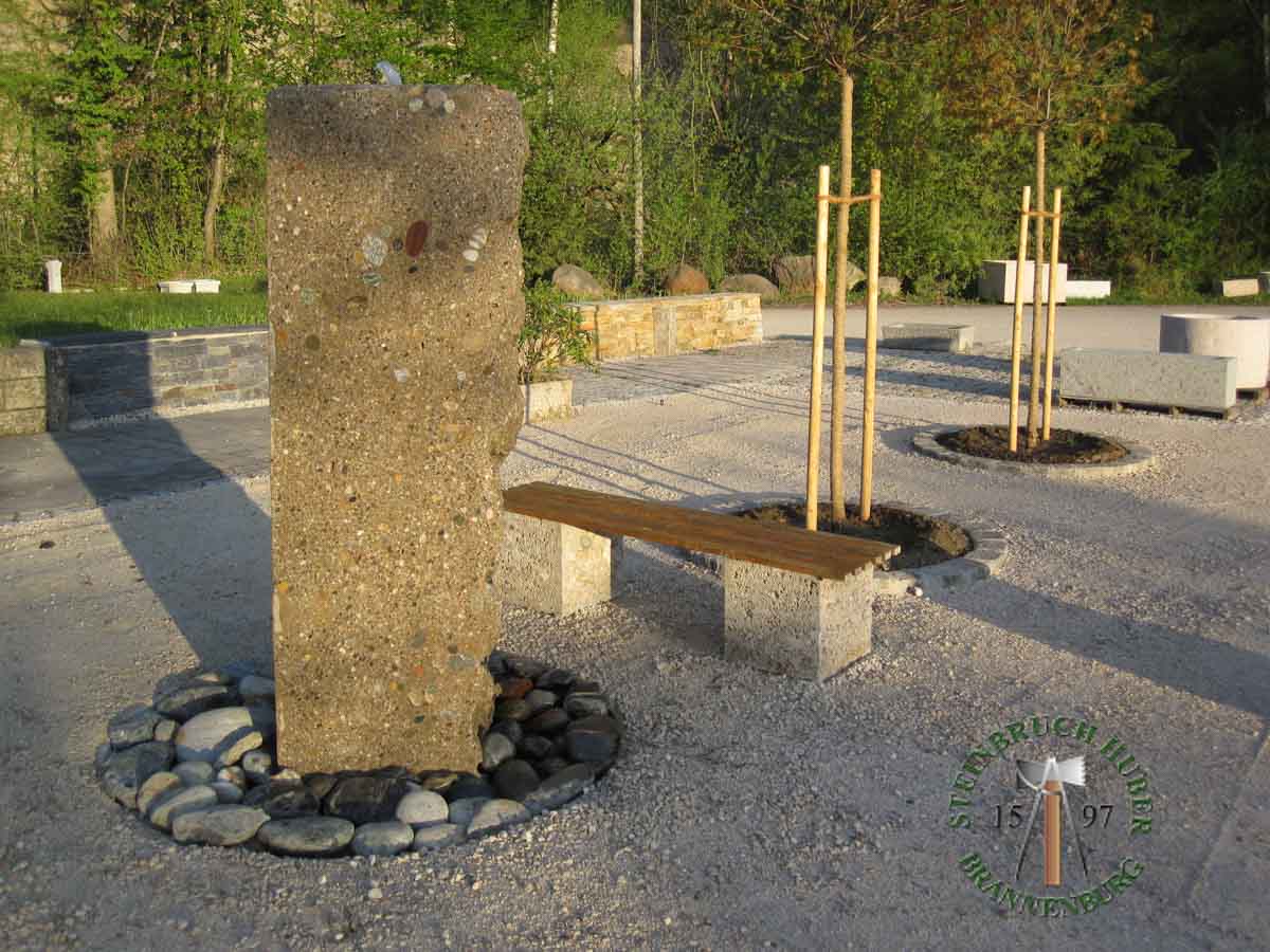 Pfeiler, Säulen - Nagelfluh Säule geschliffen freistehend - Sae-10000-01_02 - Steinbruch Huber