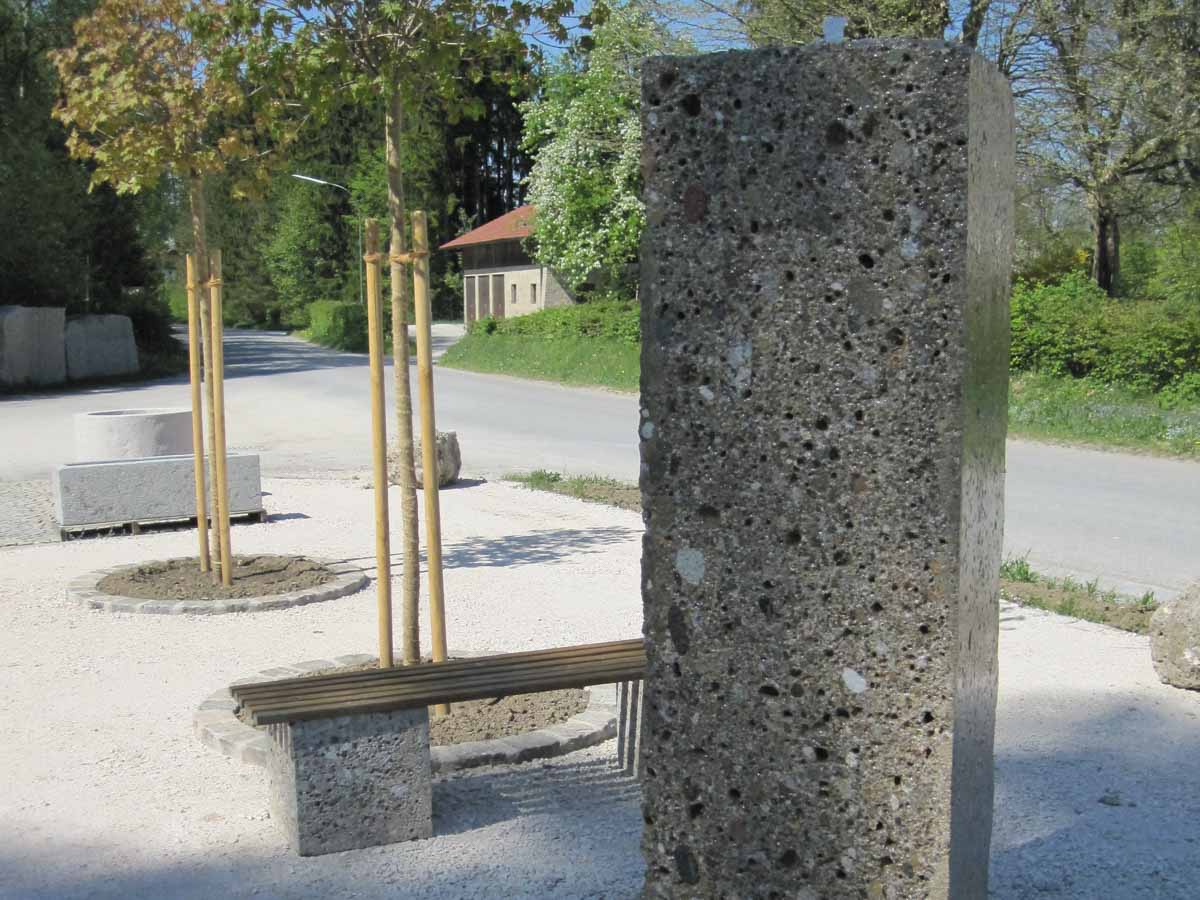 Pfeiler, Säulen - Nagelfluh Säule gestockt freistehend - Sae-10000-03_03 - Steinbruch Huber