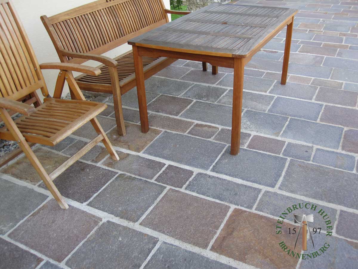 Bodenplatten - Porphyr Bodenplatten Trentino 40 - Bpl-15001-04_01 - Steinbruch Huber