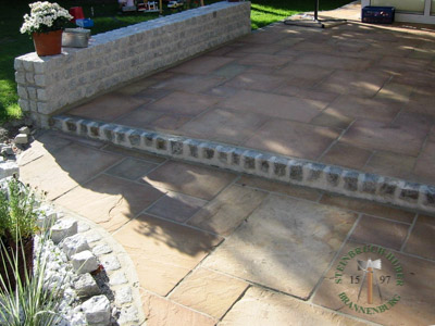 Bodenplatten - Sandstein Bodenplatten römischer Verband - Bpl-14302-01_03T - Steinbruch Huber