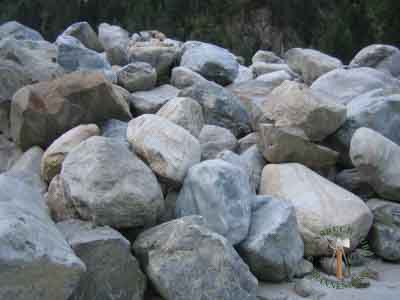 Gneis Findlinge, 40-160 cm lang, geformt von Wasser und Gletscher - Steinbruch-Huber-Fin-13302-02_01